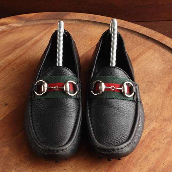 Gucci Loafers Womens SZ EU 34.5 US 4.5 BLK Leather Driving Slip On Horsebit Flat - Picture 2 of 16